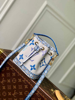 LV M82386 Louis Vuitton Nano No¨¦ Bucket Bag Blue - Default Title - View 1
