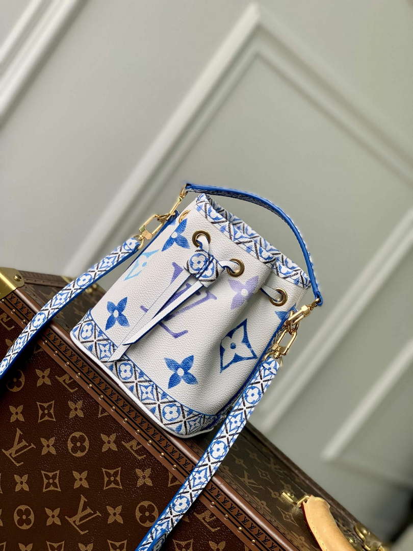 LV M82386 Louis Vuitton Nano No¨¦ Bucket Bag Blue - Default Title - View 1
