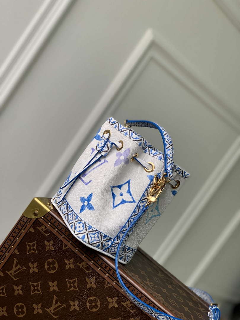 LV M82386 Louis Vuitton Nano No¨¦ Bucket Bag Blue
