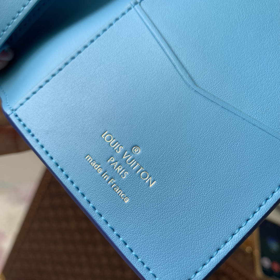 LV M82441 Louis Vuitton LV Vertical Wallet Blue - Default Title - View 4