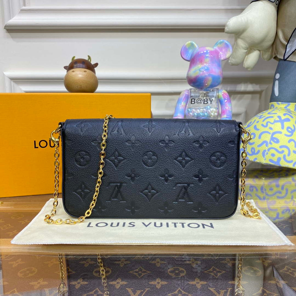 LV M82477 Louis Vuitton Felicie Pochette Monogram Empreinte Bag Black