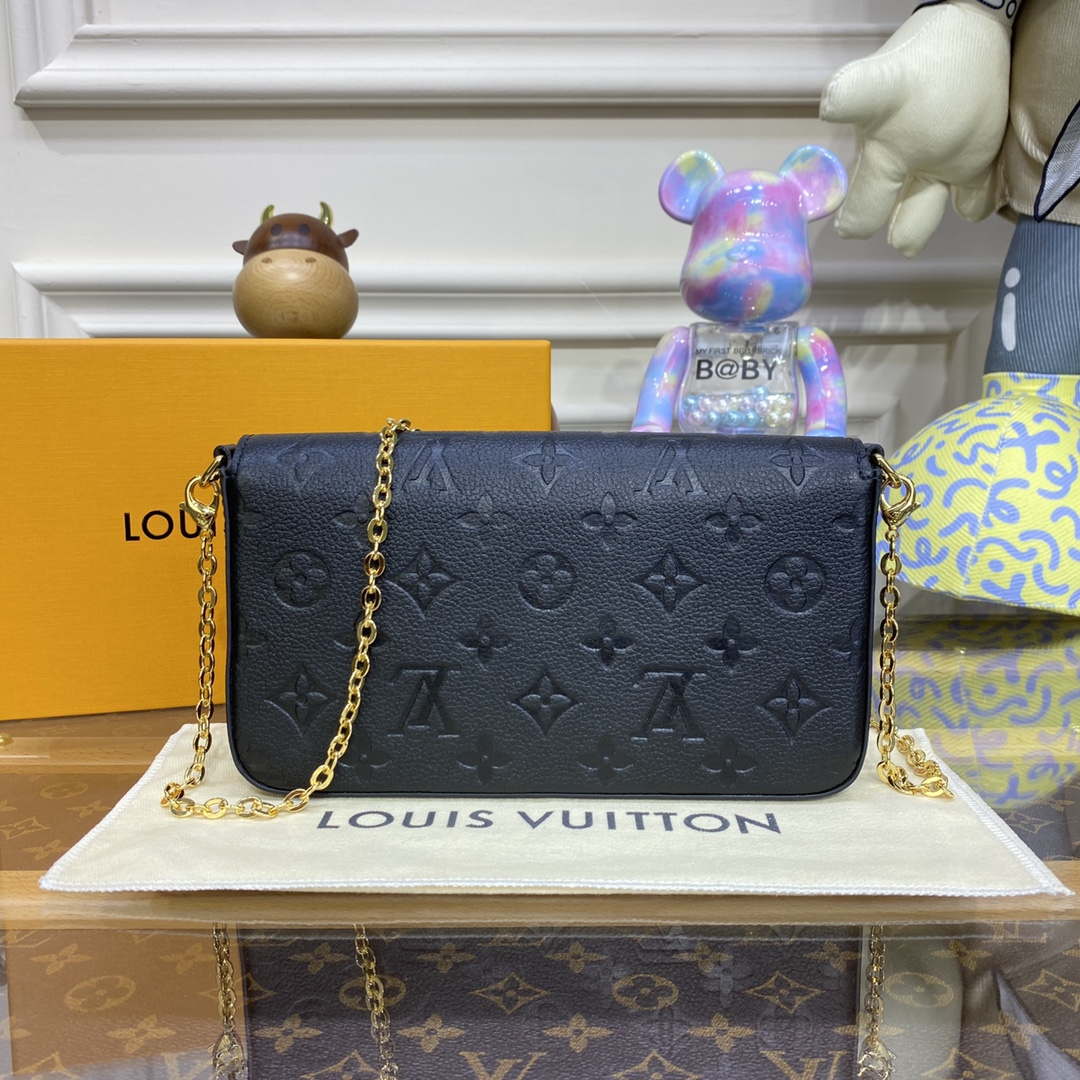 LV M82477 Louis Vuitton Felicie Pochette Monogram Empreinte Bag Black - Default Title - View 2