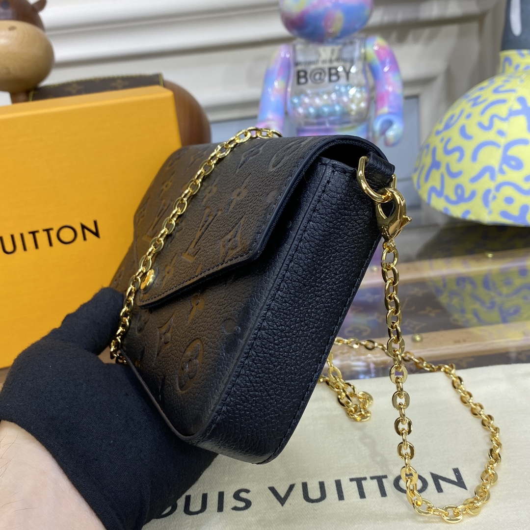 LV M82477 Louis Vuitton Felicie Pochette Monogram Empreinte Bag Black - Default Title - View 3
