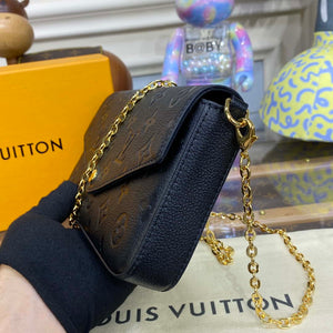 LV M82477 Louis Vuitton Felicie Pochette Monogram Empreinte Bag Black - Default Title - View 3