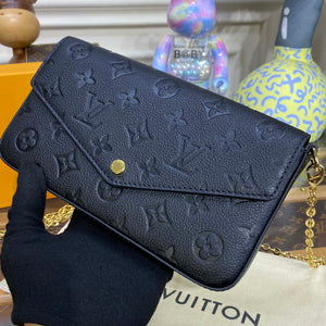 LV M82477 Louis Vuitton Felicie Pochette Monogram Empreinte Bag Black - Default Title - View 4