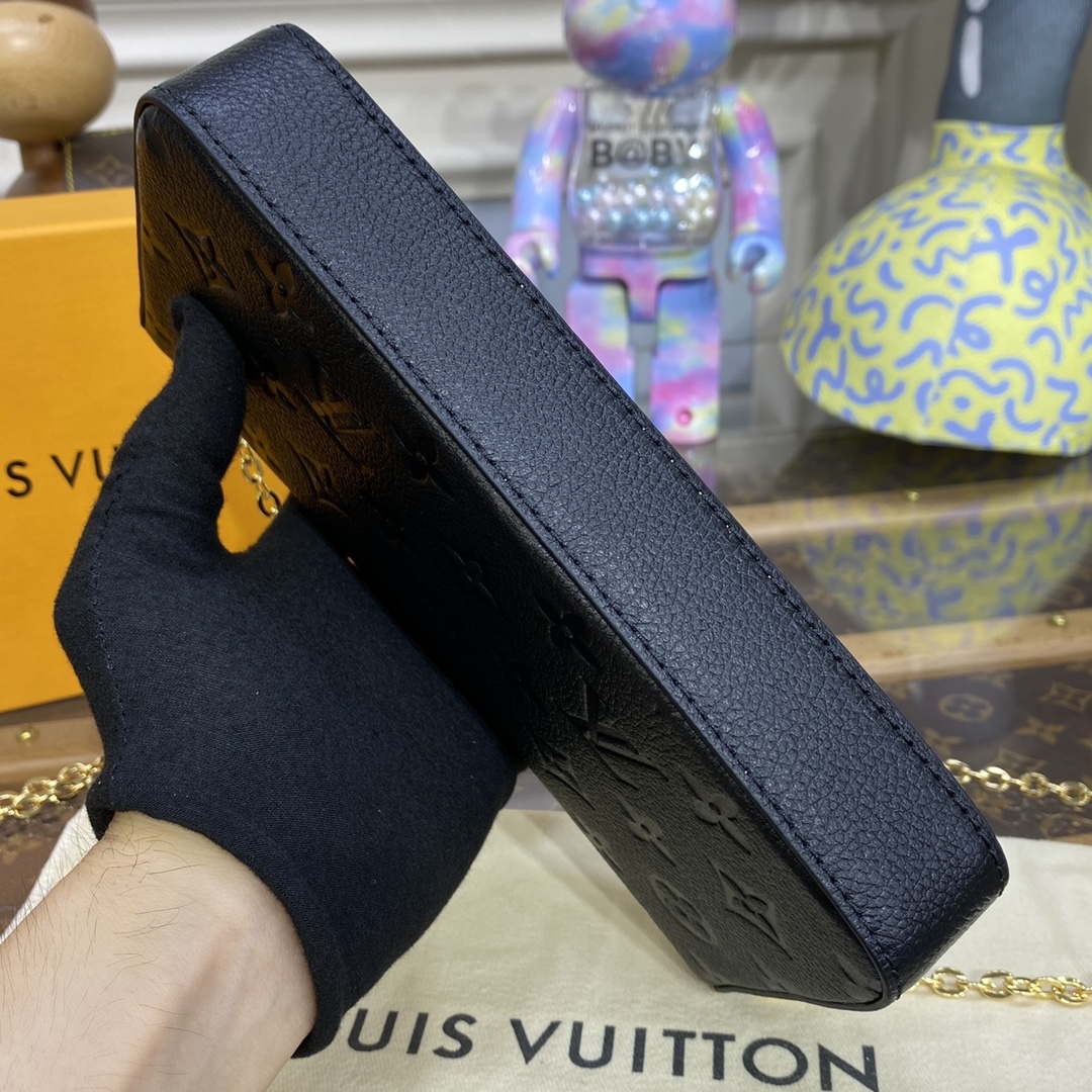 LV M82477 Louis Vuitton Felicie Pochette Monogram Empreinte Bag Black - Default Title - View 8