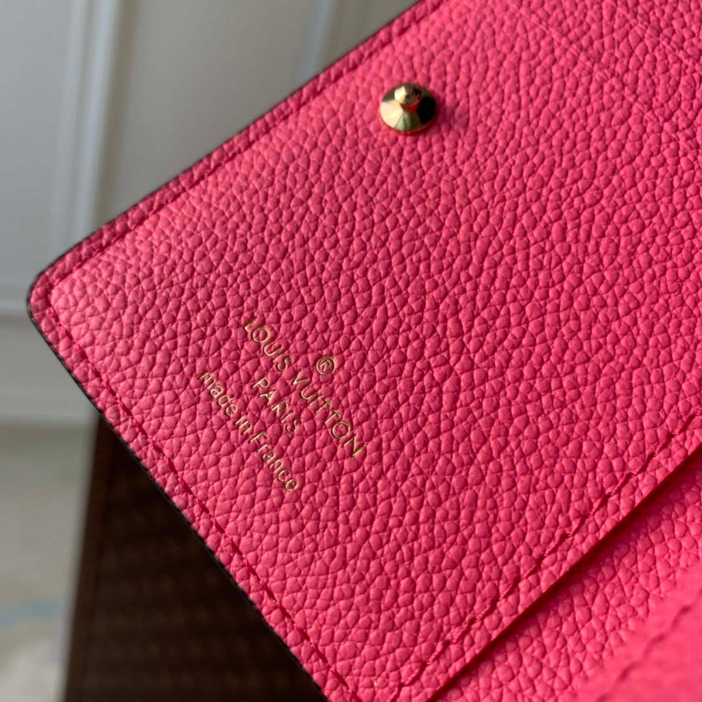 LV M82514 Louis Vuitton Cl¨¦a Wallet Monogram empreinte Rose Red