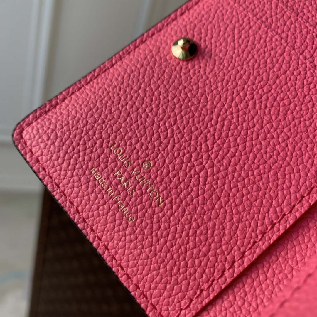 LV M82514 Louis Vuitton Cl¨¦a Wallet Monogram empreinte Rose Red