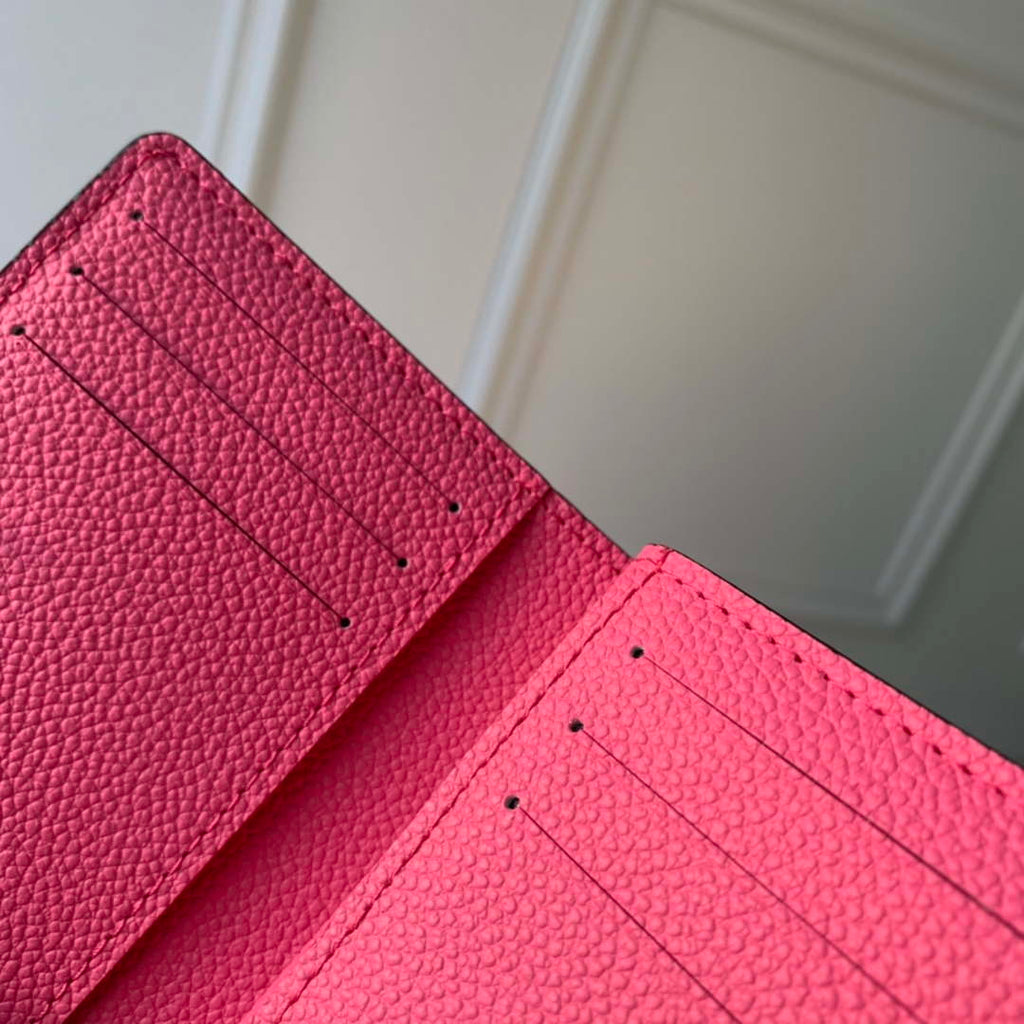 LV M82514 Louis Vuitton Cl¨¦a Wallet Monogram empreinte Rose Red