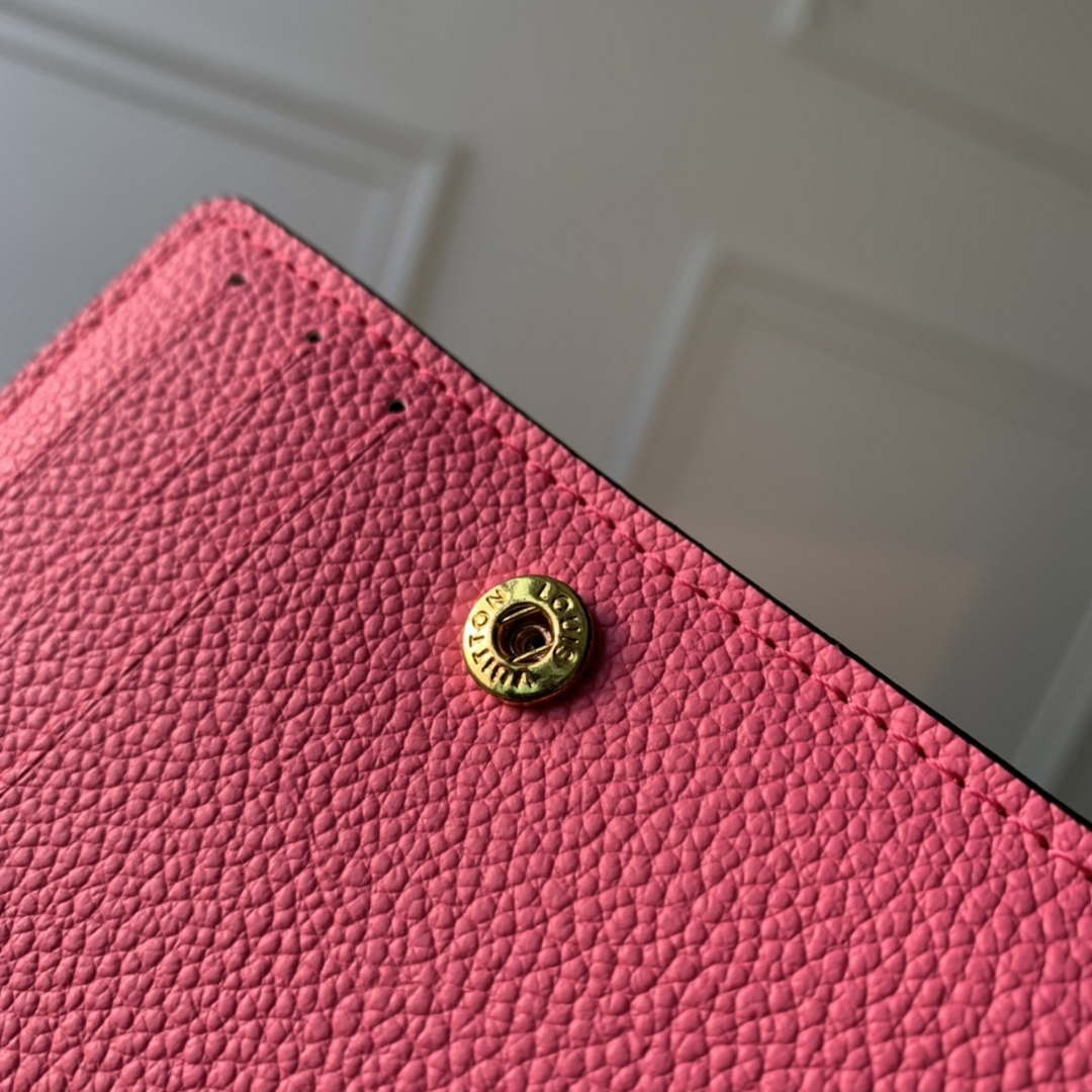 LV M82514 Louis Vuitton Cl¨¦a Wallet Monogram empreinte Rose Red