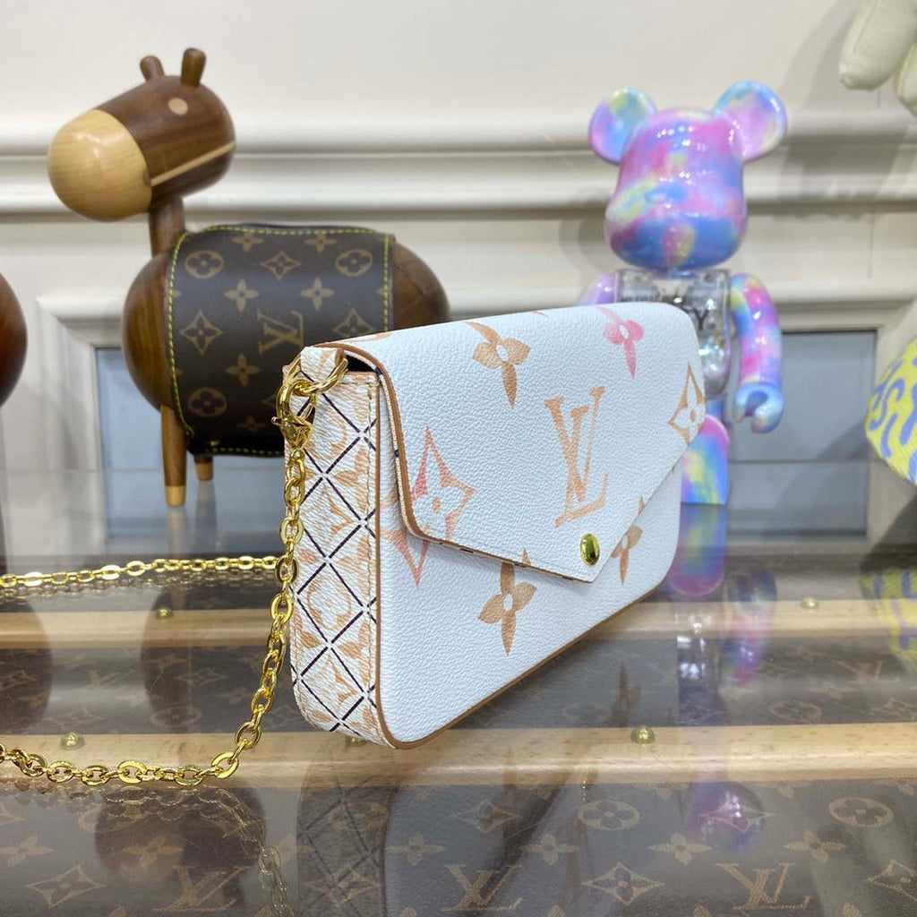 LV M82520 Louis Vuitton Felicie Pochette Monogram Empreinte Bag Beige