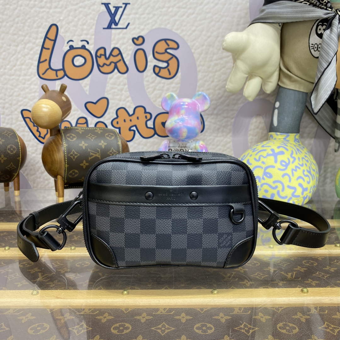 LV M82542 Louis Vuitton Nano Alpha Bag Black grid - Default Title - View 1