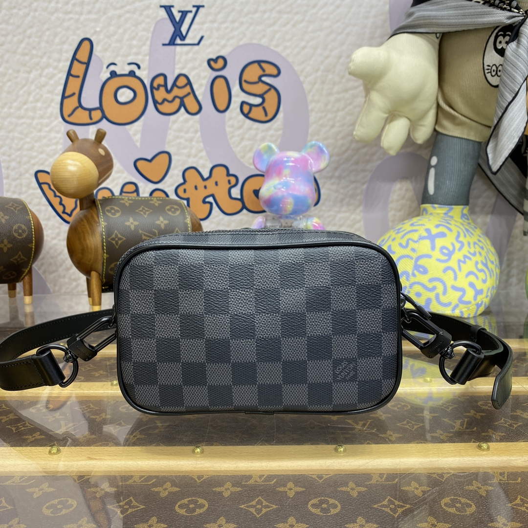 LV M82542 Louis Vuitton Nano Alpha Bag Black grid - Default Title - View 2