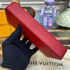 LV M82607 Louis Vuitton Felicie Pochette Monogram Empreinte Bag Red - Default Title - View 4
