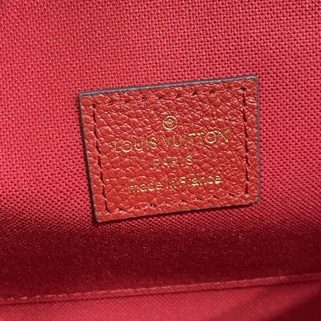 LV M82607 Louis Vuitton Felicie Pochette Monogram Empreinte Bag Red - Default Title - View 7