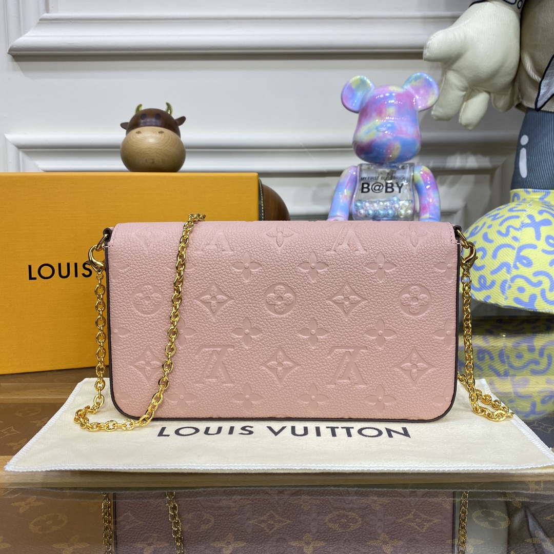 LV M82608 Louis Vuitton Felicie Pochette Monogram Empreinte Bag Rose Pink - Default Title - View 2