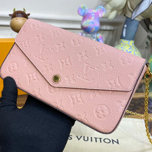 LV M82608 Louis Vuitton Felicie Pochette Monogram Empreinte Bag Rose Pink - Default Title - View 5