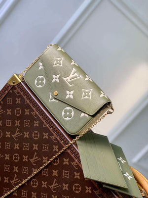 LV M82610 Louis Vuitton F¨¦licie Pochette Bag Grass green - Default Title - View 1
