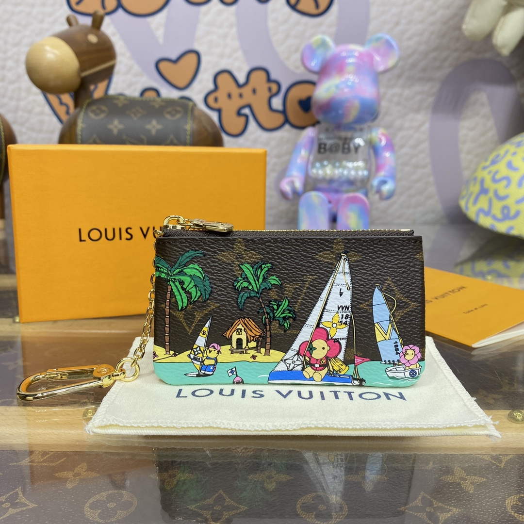LV M82615 Louis Vuitton Key Pouch Dragon Fruit Pink - Default Title - View 1