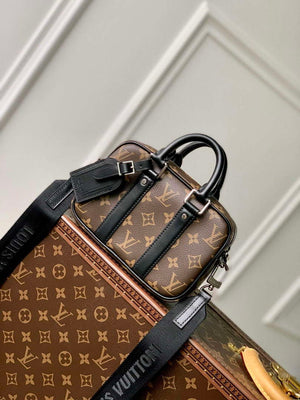 LV M82770 Louis Vuitton Nano Porte Documents Voyage Bag Brown - Default Title - View 1