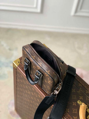 LV M82770 Louis Vuitton Nano Porte Documents Voyage Bag Brown - Default Title - View 8