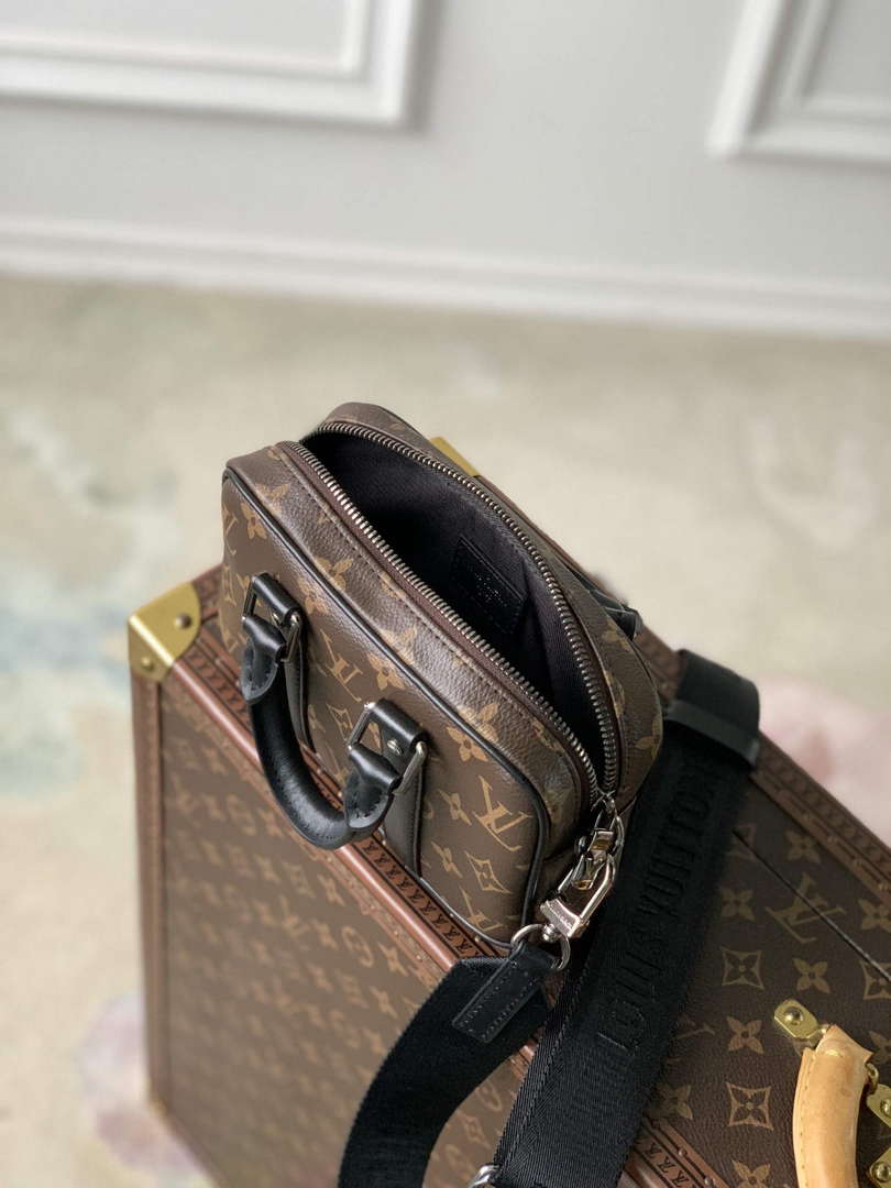 LV M82770 Louis Vuitton Nano Porte Documents Voyage Bag Brown