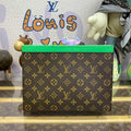 LV M82854 Louis Vuitton Pochette Voyage MM Bag Green - Default Title - View 1