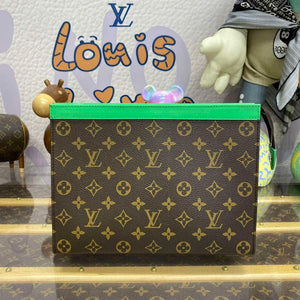 LV M82854 Louis Vuitton Pochette Voyage MM Bag Green - Default Title - View 1