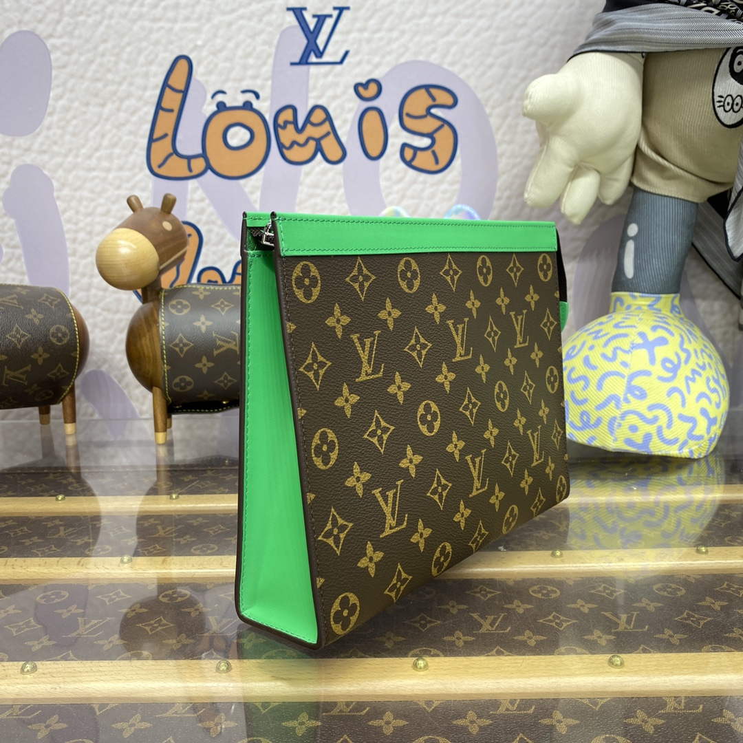 LV M82854 Louis Vuitton Pochette Voyage MM Bag Green - Default Title - View 3