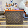 LV M82855 Louis Vuitton Pochette Voyage MM Bag Orange - Default Title - View 1