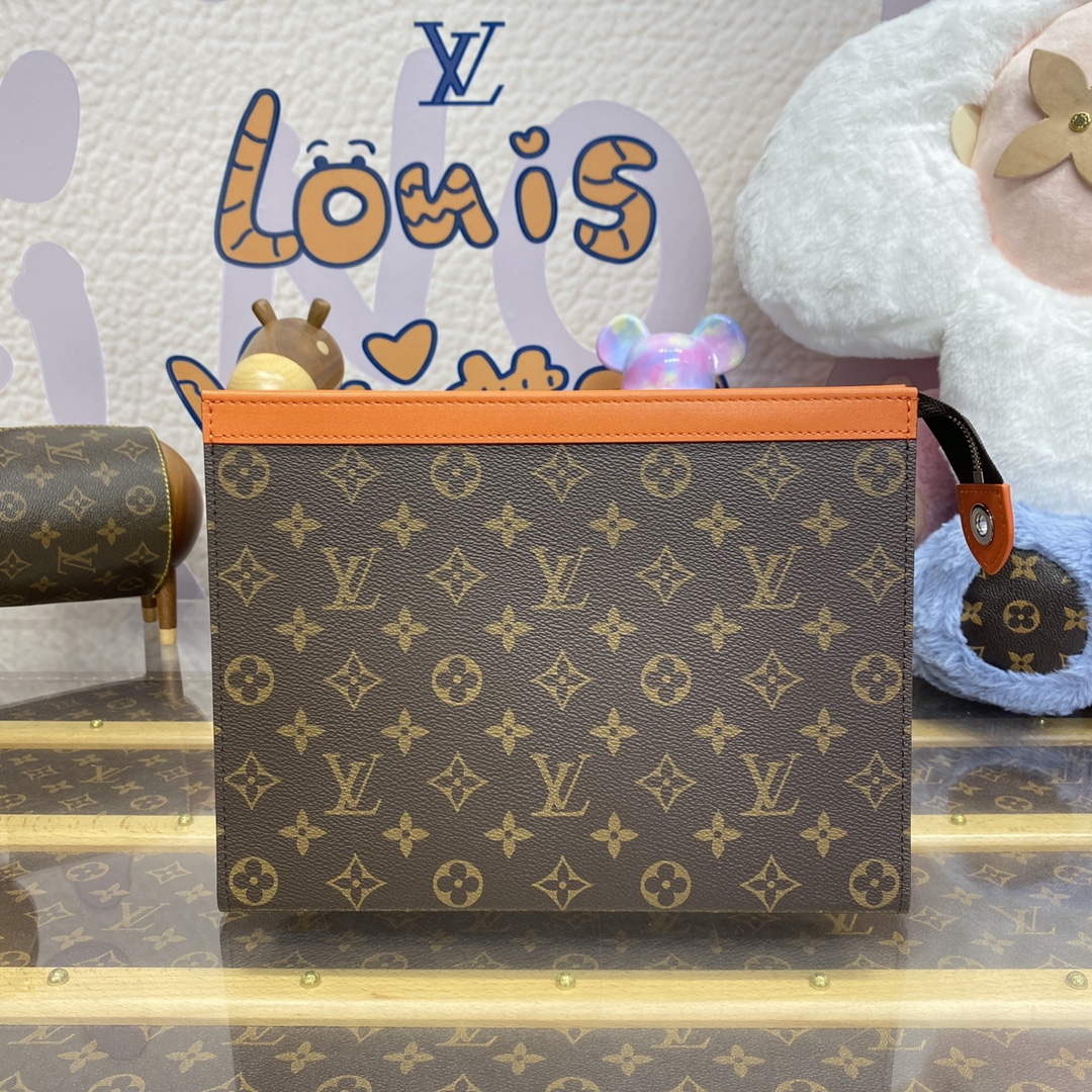 LV M82855 Louis Vuitton Pochette Voyage MM Bag Orange - Default Title - View 1