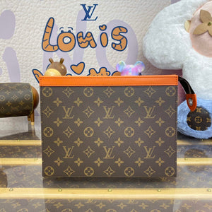 LV M82855 Louis Vuitton Pochette Voyage MM Bag Orange - Default Title - View 1
