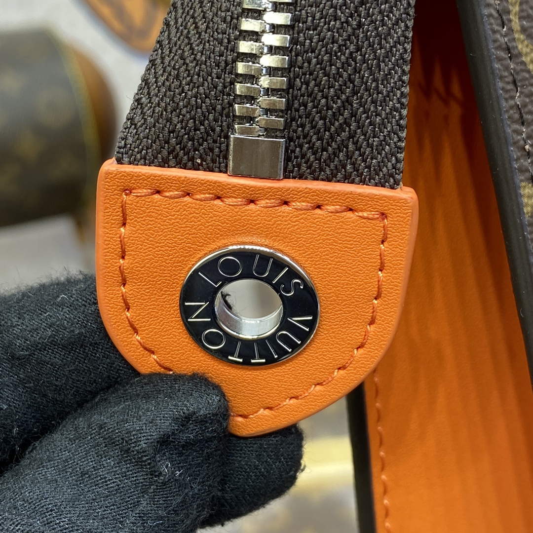LV M82855 Louis Vuitton Pochette Voyage MM Bag Orange - Default Title - View 7