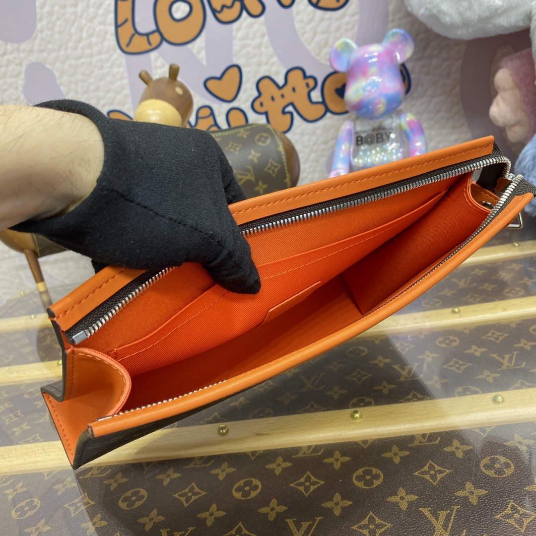LV M82855 Louis Vuitton Pochette Voyage MM Bag Orange - Default Title - View 9