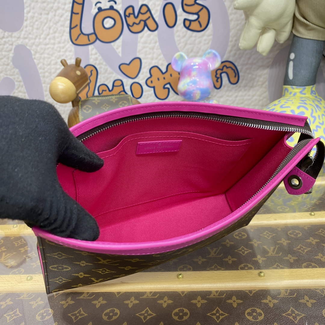 LV M82858 Louis Vuitton Pochette Voyage MM Bag Pink - Default Title - View 9