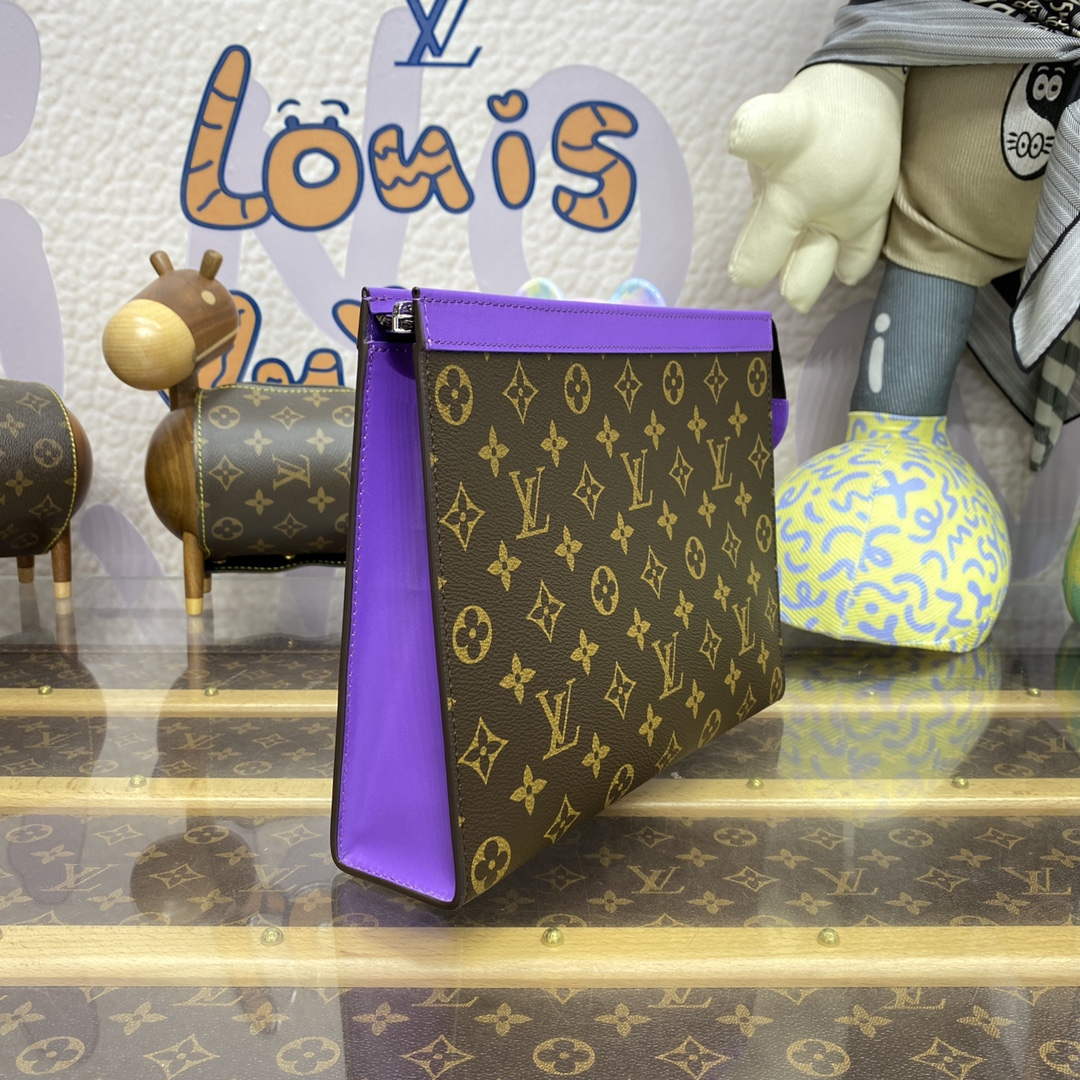 LV M82859 Louis Vuitton Pochette Voyage MM Bag Purple - Default Title - View 3