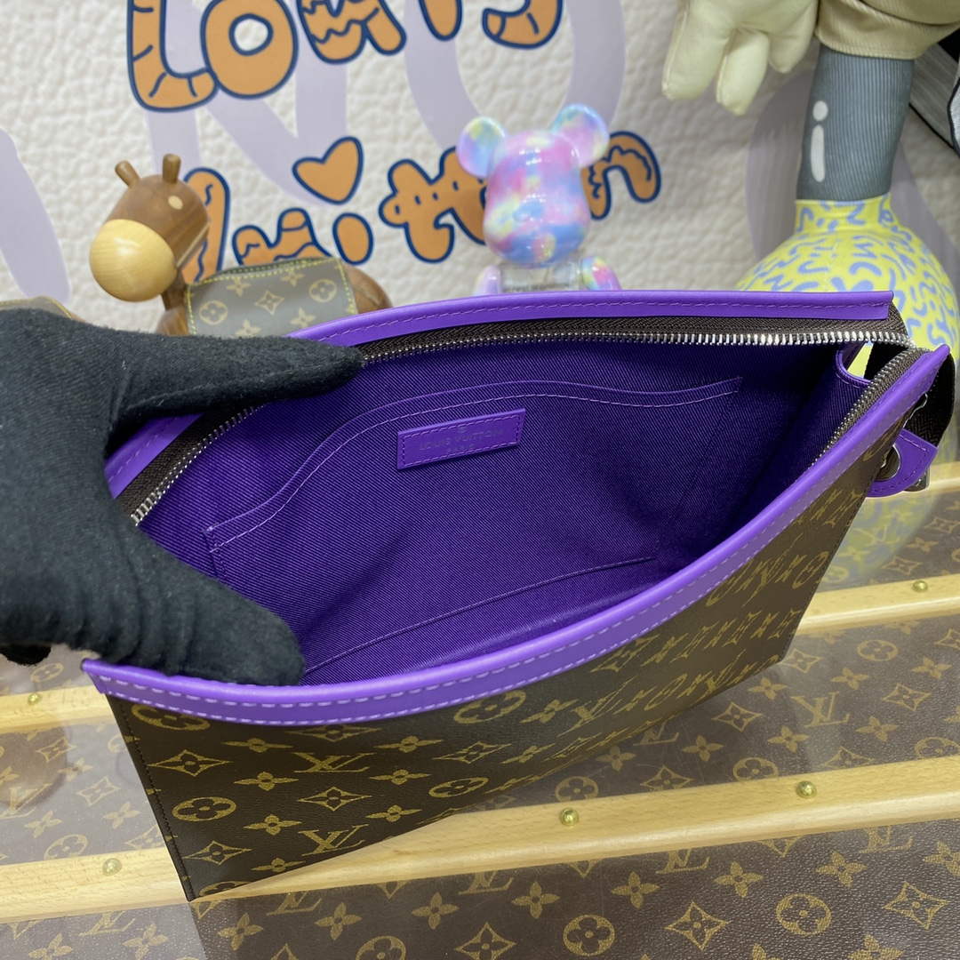 LV M82859 Louis Vuitton Pochette Voyage MM Bag Purple - Default Title - View 9