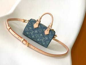 LV M82950 Louis Vuitton Nano Speedy Handbag Monogram Denim - Default Title - View 2