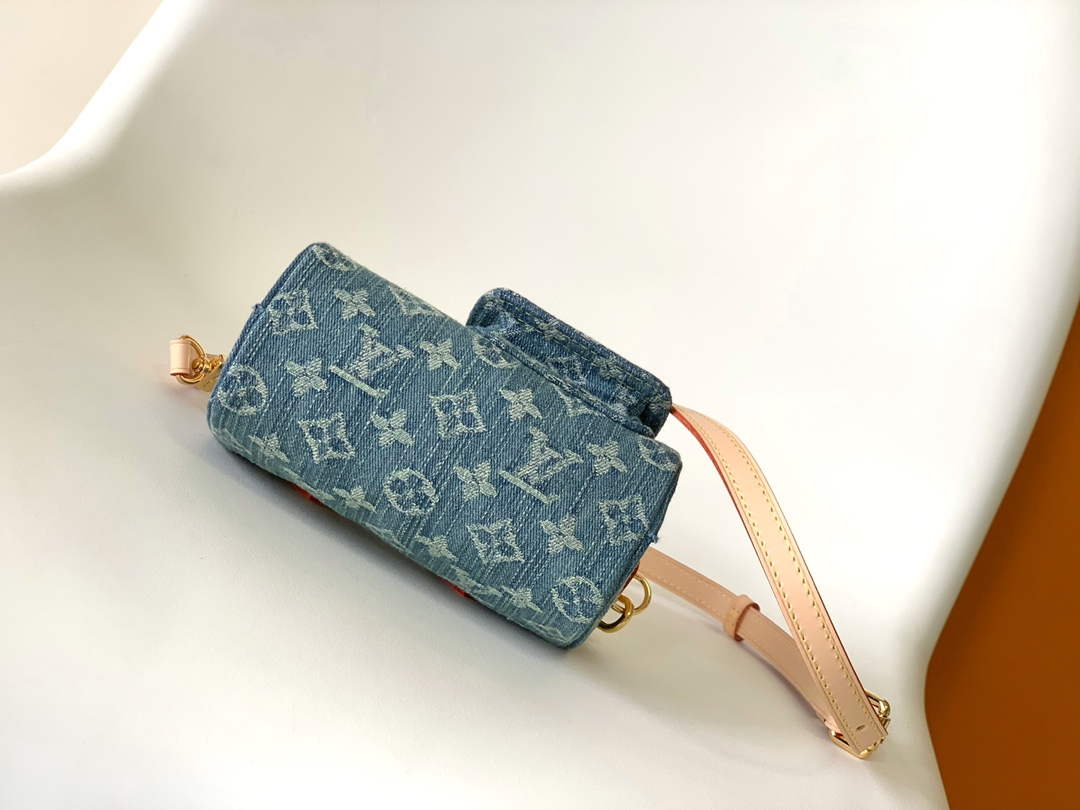 LV M82950 Louis Vuitton Nano Speedy Handbag Monogram Denim - Default Title - View 5