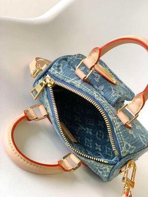LV M82950 Louis Vuitton Nano Speedy Handbag Monogram Denim - Default Title - View 8