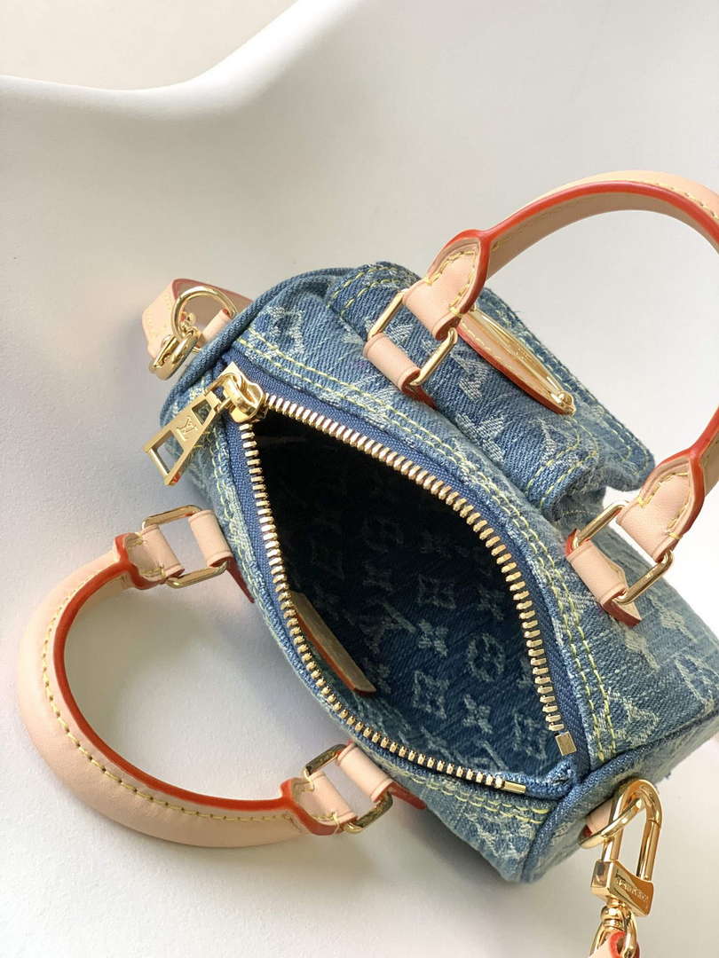 LV M82950 Louis Vuitton Nano Speedy Handbag Monogram Denim - Default Title - View 8