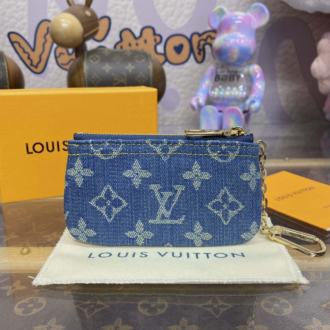 LV M82961 Louis Vuitton New LV Remix Key Pouch Monogram denim - Default Title - View 1