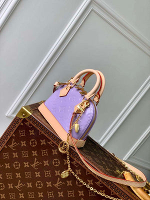 LV M82974 Louis Vuitton Nano Alma Handbag Glossy Lilac - Default Title - View 2