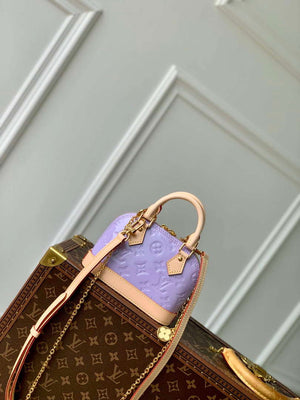 LV M82974 Louis Vuitton Nano Alma Handbag Glossy Lilac - Default Title - View 3