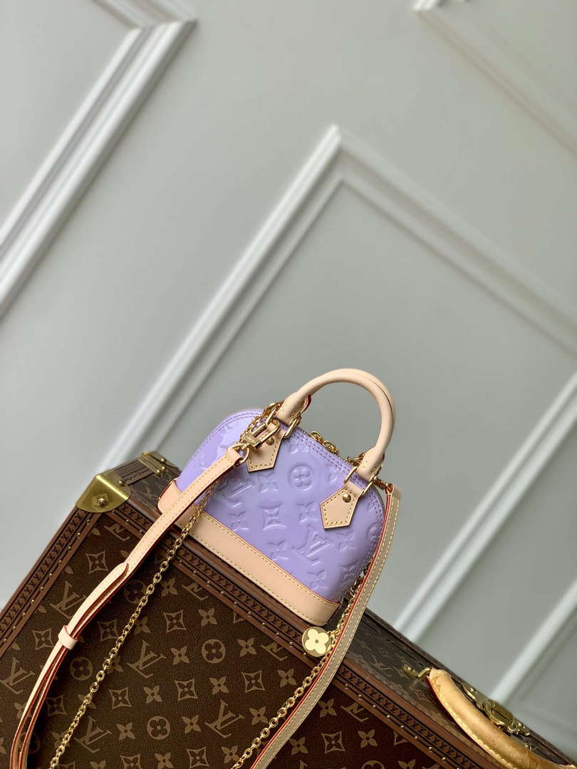 LV M82974 Louis Vuitton Nano Alma Handbag Glossy Lilac