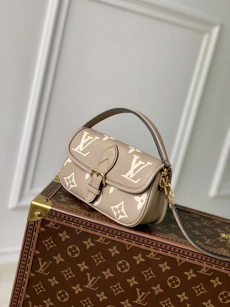 LV M83300 Louis Vuitton Nano Diane Bag Monogram Empreinte leather Tourterelle Beige / Cream - Default Title - View 2
