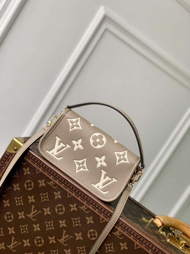 LV M83300 Louis Vuitton Nano Diane Bag Monogram Empreinte leather Tourterelle Beige / Cream - Default Title - View 3