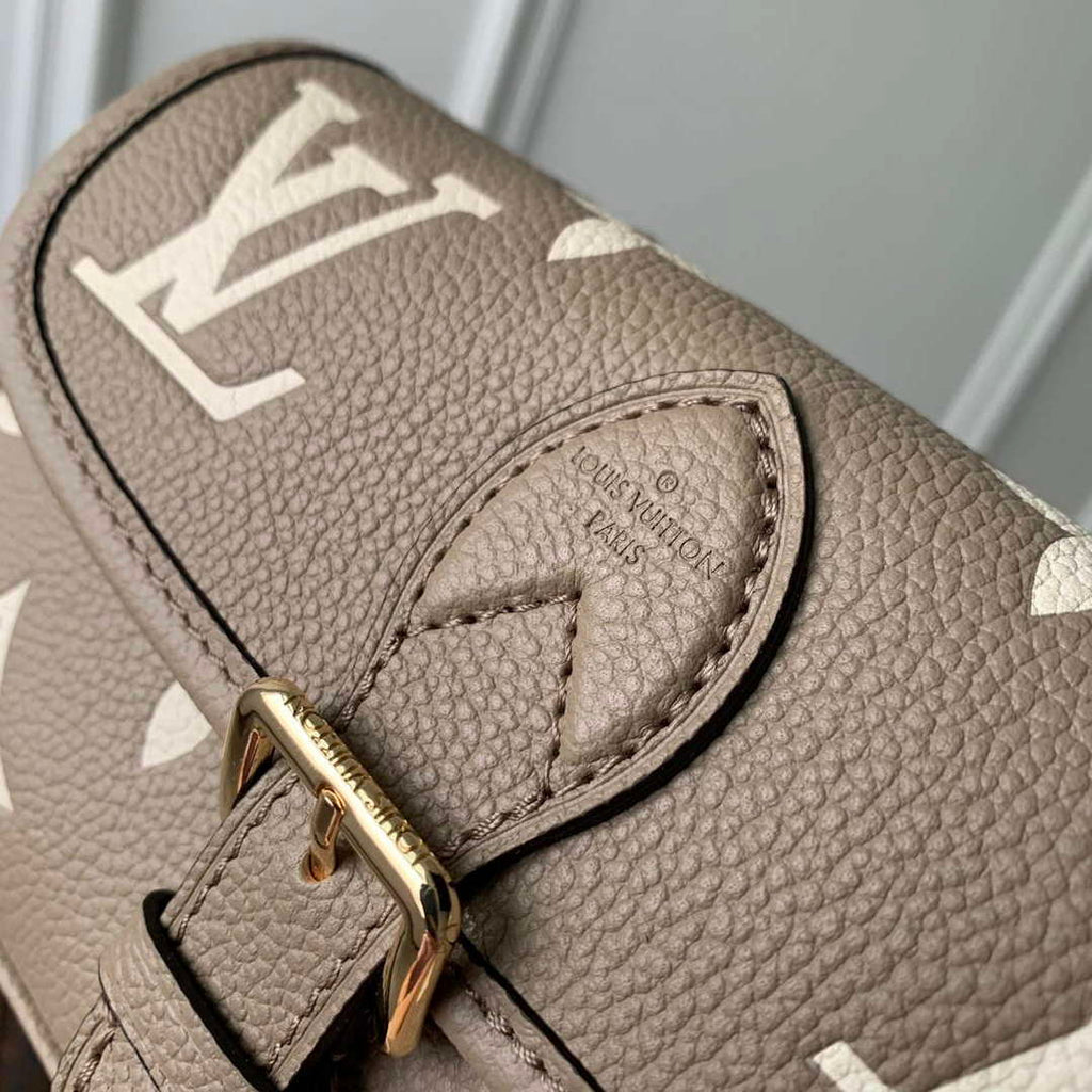 LV M83300 Louis Vuitton Nano Diane Bag Monogram Empreinte leather Tourterelle Beige / Cream