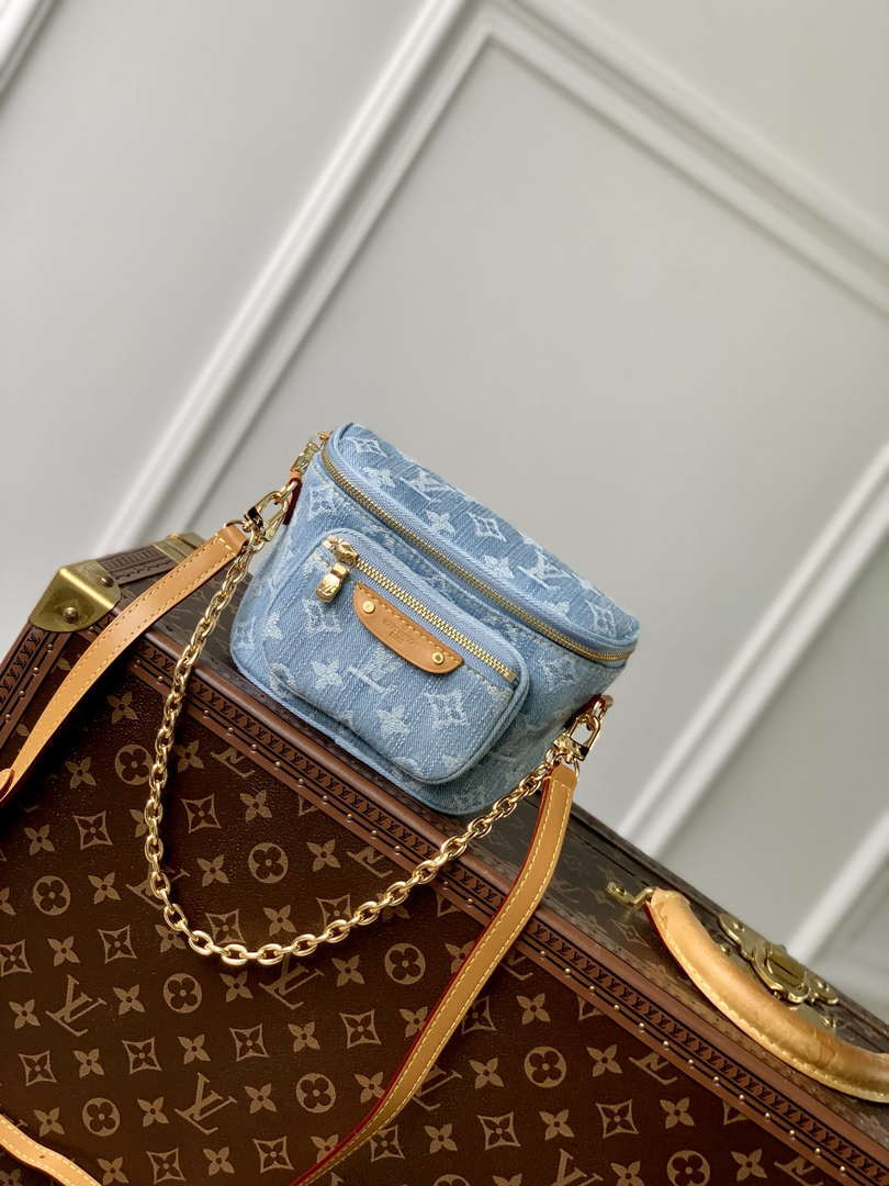 LV M83353 Louis Vuitton Mini Bumbag Monogram Empreinte Denim Blue