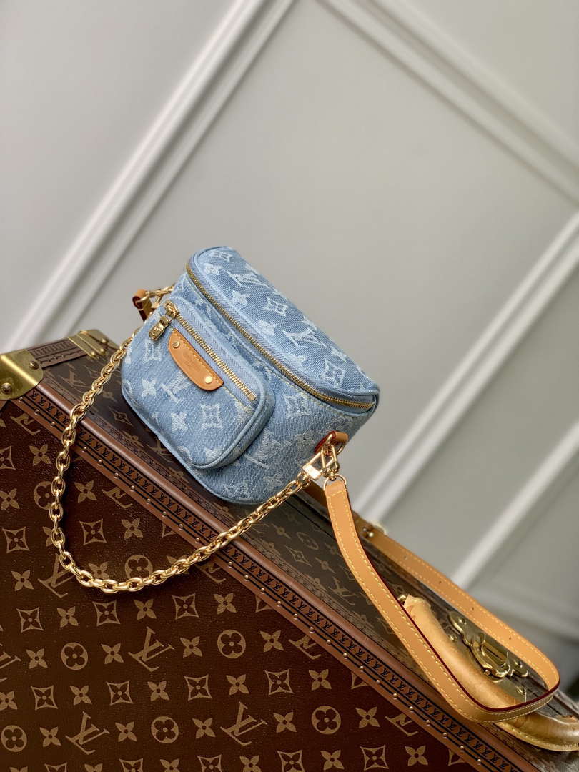 LV M83353 Louis Vuitton Mini Bumbag Monogram Empreinte Denim Blue - Default Title - View 2